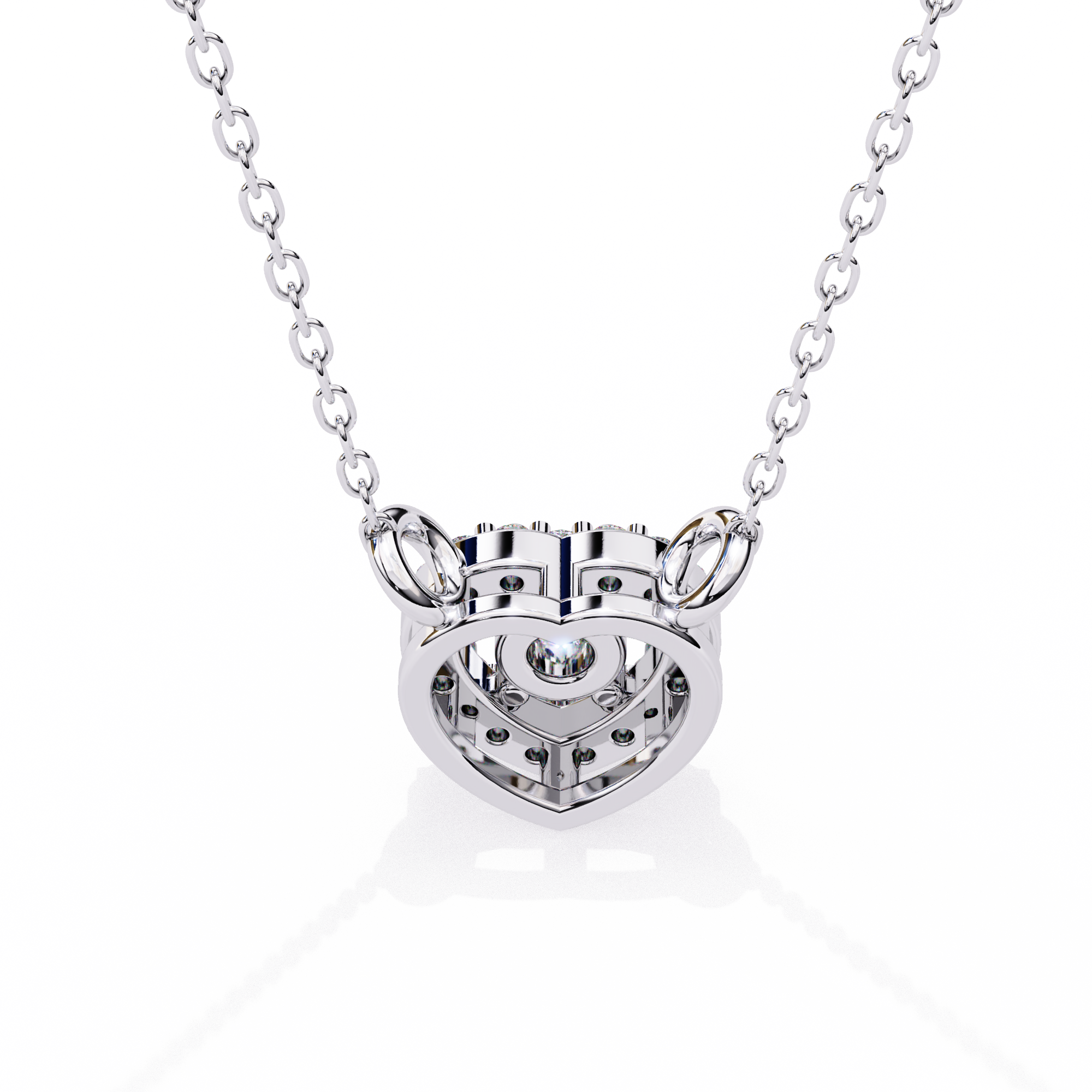 Solitairekart 0.17ct Natural Diamond Eternal Heart Halo Pendant-HI Color, VS-SI Clarity